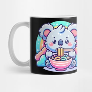 Cute Kawaii Koala Bear Eating Bowl of Ramen Pastel Anime Mug